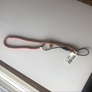 Henri Bendel red/gold box weave headwrap headband